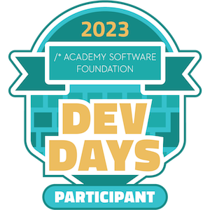 Academy Software Foundation Dev Days 2023 Participant (Issued by The Linux Foundation)